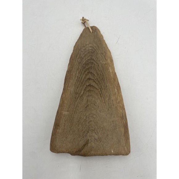 Hand painted driftwood signed mushroom floral kitschy decor MCM rustic - Picture 4 of 5